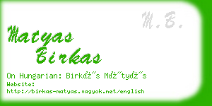 matyas birkas business card